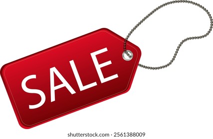 Sale red tag banner design for business shopping online website. PNG
