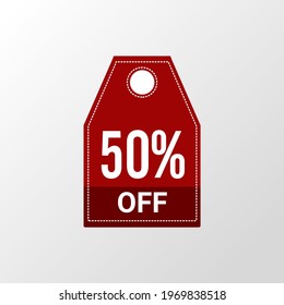 Sale Red Tag Vector Illustration. symbol for advertising campaign in retail.