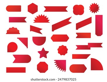 Sale red tags. Shopping icon tags, discount, red ribbons, banners, promotion. Red icon isolated on background