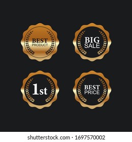 Sale retro vintage golden badges and labels
