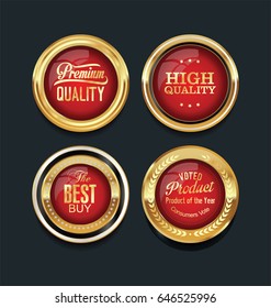 Sale retro vintage golden badges and labels