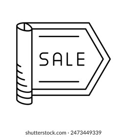 sale ribbon banner design line icon vector. sale ribbon banner design sign. isolated contour symbol black illustration