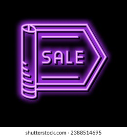 sale ribbon banner design neon light sign vector. sale ribbon banner design illustration
