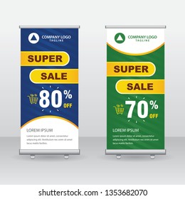 Sale Roll Up Banner Background Vector Template Design