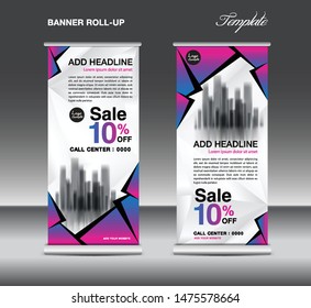 Sale Roll up banner template vector, advertisement, x-banner, poster, pull up design, display, layout, business flyer, sale web banner, exhibition, stand, presentation
