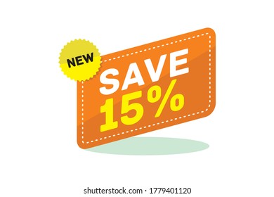 sale save discount sticker badge sign orange yellow color