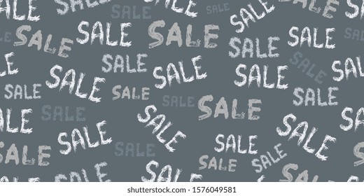 Sale. Seamless background. Set of hand drawn stylish words. Lettering and modern calligraphy. Can be used for print and for web. Vector graphics