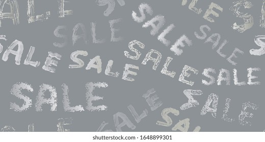 Sale. Seamless background. Set of hand drawn stylish words. Lettering and modern calligraphy. Can be used for print and for web. Vector graphics