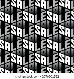 Verkaufen Sie nahtlose isometrische Muster. 3D-Effekt minimalistisch
