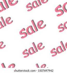 Sale seamless pattern. On white background. Vector graphics. For your design.