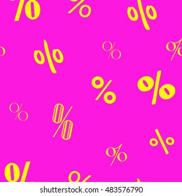 Sale seamless pattern with percent. Vector background.