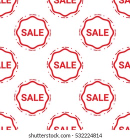 Sale Seamless Pattern. White Background. Vector Illustration