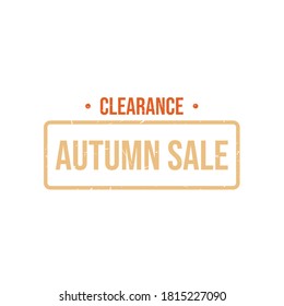 Sale seasonal autumn rubber stamp sketch. Vector seal promo autumn sale fall, banner promotion texture rubber stamp illustration. Autumnal shopping advertising, seasonal discount stamp