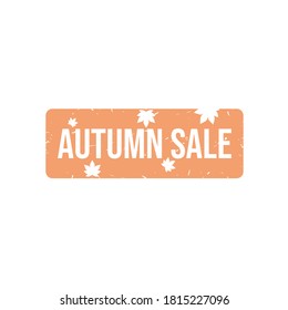 Sale seasonal autumn rubber stamp sketch. Vector seal promo autumn sale fall, banner promotion texture rubber stamp illustration. Autumnal shopping advertising, seasonal discount stamp