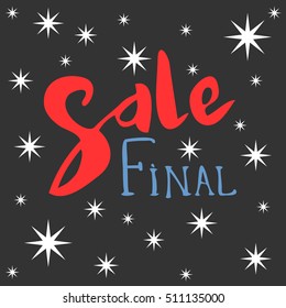 Sale set. Drawn lettering. Vector sale typography. Usable for cards and posters, sale billboards and signs. Sale banner design.