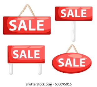 Sale set Flat design style vector illustration
