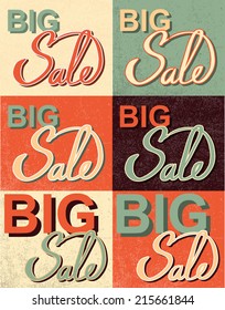 Sale Set. Vector old-fashioned calligraphy Illustration