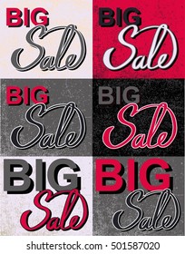 Sale Set. Vector old-fashioned calligraphy vector Illustration
