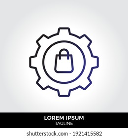 Sale Setting line icon vector . Eps10 vector illustration.