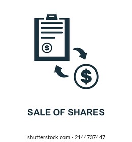 Sale Of Shares icon. Monochrome simple Sale Of Shares icon for templates, web design and infographics