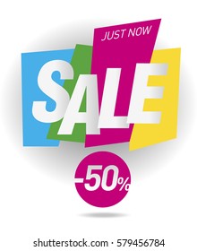 Sale shining banner. Vector illustration for Promotional brochure, booklet, poster, shopping flyer, discount banner