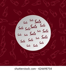 Sale shoe concept design in vector. Abstract background. Vector illustration