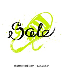 Sale Shoe Discount. White background. Flat, vector, illustration