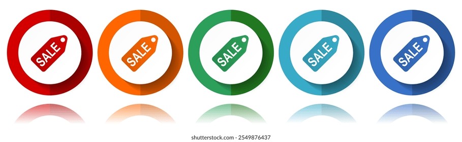 Sale, shop vector icons, flat icon set for logo design, webdesign and mobile applications, colorful web button collection in eps 10
