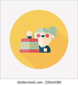 SALE Shopaholic flat icon with long shadow,eps10