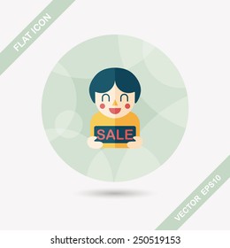 SALE Shopaholic flat icon with long shadow,eps10