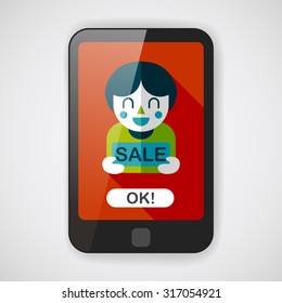 SALE Shopaholic flat icon with long shadow,eps10