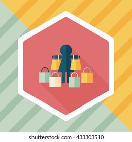 SALE Shopaholic flat icon with long shadow,eps10