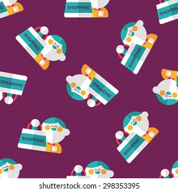 SALE Shopaholic flat icon,eps10 seamless pattern background