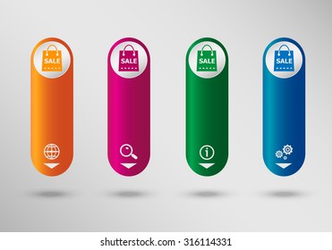 Sale shopping bag on vertical infographic design template, can be used for workflow layout, web design.