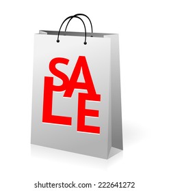 sale shopping bag on white