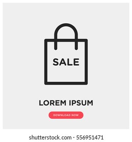 Sale shopping bag vector icon
