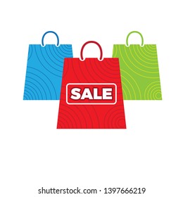 Sale shopping bags vector	Illustration