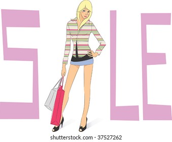 Sale, Shopping Girl