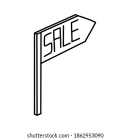 For Sale Shopping Hand Drawn Icon Set Vector.