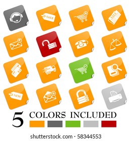 Sale and shopping icons - sticky series