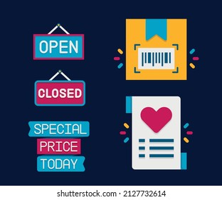 Sale and shopping icons various design elements