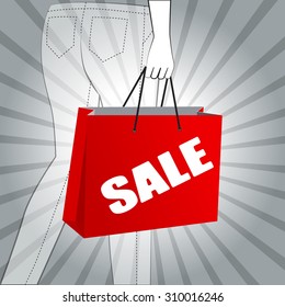 Sale shopping idea vector object design