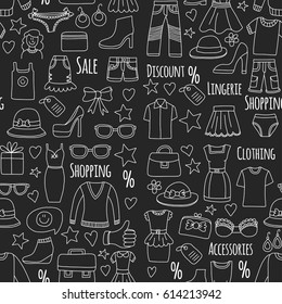 Sale Shopping Market Internet shop Discount Vector set of doodle icons for sale