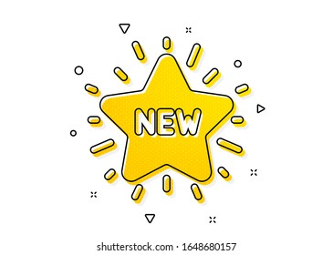 Sale shopping sign. New star icon. Clearance symbol. Yellow circles pattern. Classic new star icon. Geometric elements. Vector