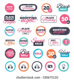 Sale shopping stickers and banners. Bank loans icons. Cash money bag symbols. Borrow money sign. Get Dollar money fast. Website badges. Black friday. Vector