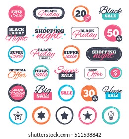 Sale shopping stickers and banners. Star of David icons. Sheriff police sign. Symbol of Israel. Website badges. Black friday. Vector