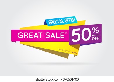 Sale Sign Banner Poster ready for Web and Print. Vector. Super, Mega, Huge Sale with Special Offer