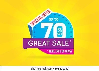 Sale Sign Banner Poster ready for Web and Print. Vector. Super, Mega, Huge Sale with Special Offer