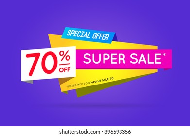 Sale Sign Banner Poster ready for Web and Print. Vector. Super, Mega, Huge Sale with Special Offer