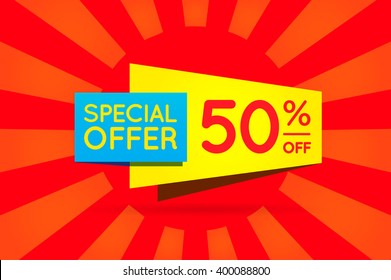 Sale Sign Banner Poster ready for Web and Print. Vector. Super, Mega, Huge Sale with Special Offer